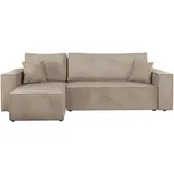 Mirjan24 Ecksofa Beige, Textil, 5-Sitzer, L-Form,L-Form, 244x145 cm, Wohnzimmer, Sofas & Couches, Wohnlandschaften, Ecksofas