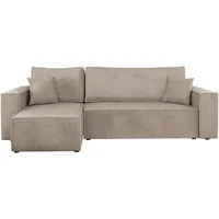 Mirjan24 Ecksofa Beige, Textil, 5-Sitzer, L-Form,L-Form, 244x145 cm, Wohnzimmer, Sofas & Couches, Wohnlandschaften, Ecksofas