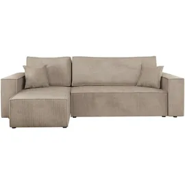 Mirjan24 Ecksofa Beige, Textil, 5-Sitzer, L-Form,L-Form, 244x145 cm, Wohnzimmer, Sofas & Couches, Wohnlandschaften, Ecksofas