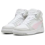 Puma Rebound V6 Mid Jr Sneaker, White Frosty Pink Sedate Gray, 35.5 EU