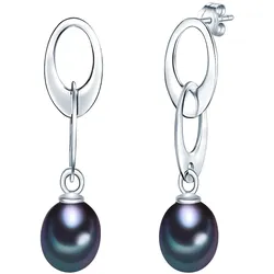 Valero Pearls Ohrstecker Sterling Silber Süßwasser-Zuchtperlen pfauenblau Ohrringe   Damen