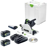 Festool TSC 55 KEB-Basic Akku Tauchsäge 18 / 36 V 160 mm + 2x Akku 5,0 Ah + Doppelladegerät + Systainer