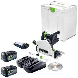 Festool TSC 55 KEB-Basic Akku Tauchsäge 18 / 36 V 160 mm + 2x Akku 5,0 Ah + Doppelladegerät + Systainer