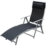 Outsunny Gartenliege 180 x 63,5 x 65 cm schwarz klappbar