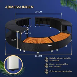CASARIA Poolumrandung schwarz Ø 206 cm