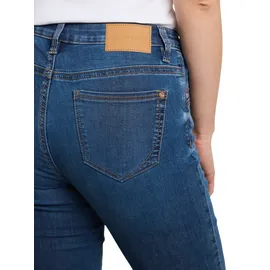 Tom Tailor Damen TTLENE Capri Jeans mit hohem Stretch, blau, Uni, Gr. 31