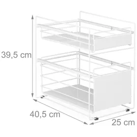 Relaxdays Schubladenregal, mit 2 Körben weiß