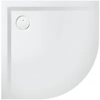 Hoesch Mineralguss-Viertelkreis-Duschwanne Muna 90x90x3cm, Steingrau, aus Solique