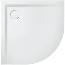 Hoesch Mineralguss-Viertelkreis-Duschwanne Muna 90x90x3cm, Steingrau, aus Solique