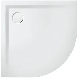 Hoesch Mineralguss-Viertelkreis-Duschwanne Muna 90x90x3cm, Steingrau, aus Solique