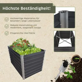 Lemodo Hochbeet Metall eckig 160 x 77 x 77 cm Anthrazit