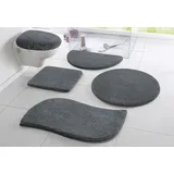 MY HOME Badematte »Merida, Badvorleger, Badezimmer Teppich«, rutschhemmend beschichtet, fußbodenheizungsgeeignet-schnell trocknend-strapazierfähig, Badteppich, Uni Farben, rechteckig, rund & als 2-tlg. Set erhältlich grau