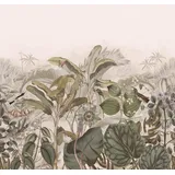 Rasch Textil Rasch Tapete 543698 - Fototapete auf Vlies mit Blättern, Blüten und Vögeln in Grün und Beige aus der Kollektion Curiosity - 2,65 m x 2,65 m