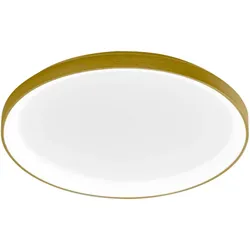 Krizia – Moderne dimmbare 50-W-LED-Deckenleuchte – 4100 lm, 3000 K warmes Licht, goldenes Aluminium, opaler Diffusor, D. 45 cm, IP20