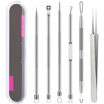 Pickel Popper Tool Kit, 6 Pcs Mitesserentferner Akne Nadel Werkzeuge Set Entf...