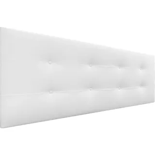 DHOME Kopfteil, gepolstertes Bett Kopfteil 8cm dick. Gepolstertes Kopfteil ACUALINE Stoff und Kunstleder. Bett-Kopfteile (Stoff Weiß, 145cm (Betten 120/135/140))