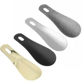 Joyan Set 4er Schuhlöffel, Schuhlöffel Klein, Schuhanzieher Klein, Schuhlöffel Kurz, Mini Schuhlöffel, Schuhlöffel Metall, Passend für Alle Schuhe, Heels, Stiefel und Sneakers