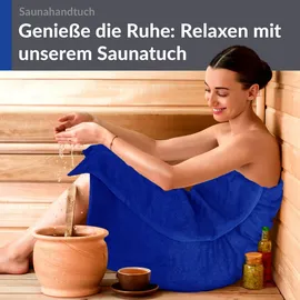 Lashuma London Saunatuch 100 x 200 cm blau