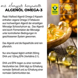 Raab Vitalfood Algenöl Omega-3 Kapseln 30 St.