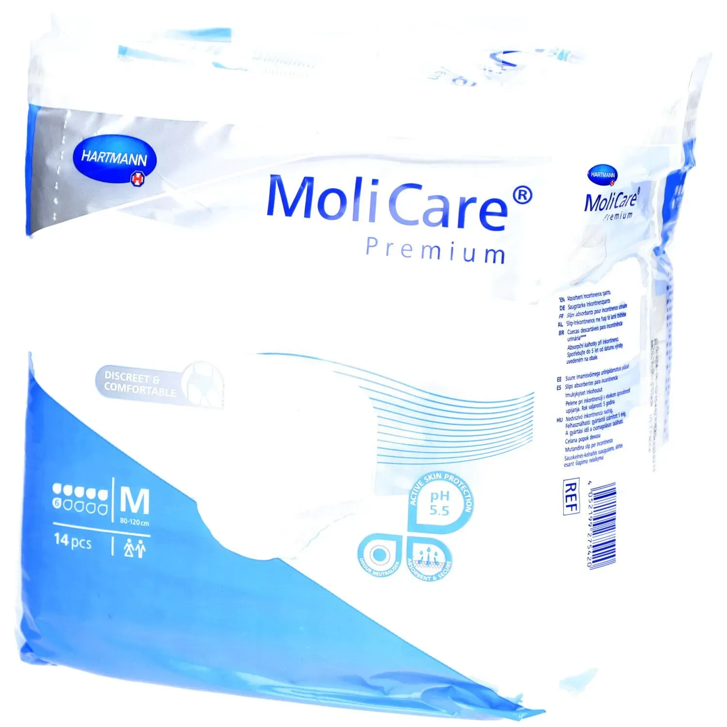 MoliCare Premium Mobile 6 Tropfen Gr. M ist eine Einweghose, bei der Einlage und Höschen in einem Produkt vereint sind