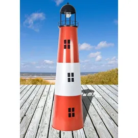 Westerholt Großer Leuchtturm aus Metall mit Solarfunktion H:120 cm, Gartendekoration