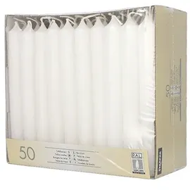 Papstar Tafelkerzen Ø 2,1 cm 19,6 cm weiß 50 St.