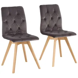 Andas Esszimmerstuhl ANDAS "Rania", grau (grau, eiche weiß), B:45cm H:91cm T:55cm, Stühle, Esszimmerstuhl, im 2er/4er/6er Set, Massivholzbeinen