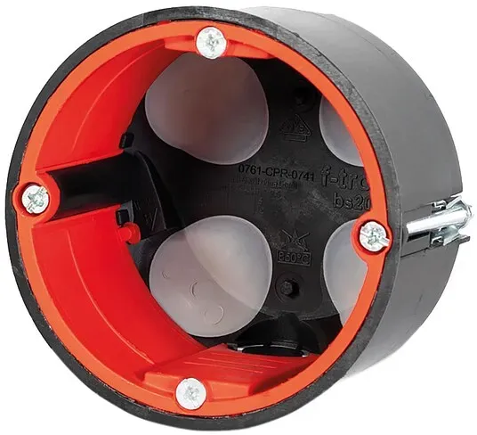 Hohlwand-Gerätedose BS2000TC, für Holzbau Ø 68 mm, mit Rohreinführung 4x M20 - Tiefe 50 mm