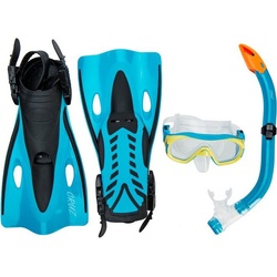 CRUZ Taucherbrille Cebu, mit Flossen, Schnorchel und Taucherbrille blau|schwarz S-M