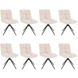 HOME DELUXE Esszimmerstuhl drehbar 2er - 8er Set NODA (8 St), Gestell aus Edelstahl, Küchenstuhl, Bürostuhl beige