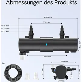 Wiltec CUV-2110 Teichklärer 8000 l/h UVC