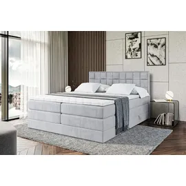 altdecor Boxspringbett ZAFIRA-BZ KING - 160 x 200 - H3/H4 - Hellgrau