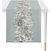 APELT Tischläufer APELT "6304 CHRISTMAS GLAM, Weihnachtsdeko, Weihnachten", blau (zartes türkis, silberfarben), B:48cm L:140cm, Baumwolle, Polyester, Tischdecken, Digitaldruck