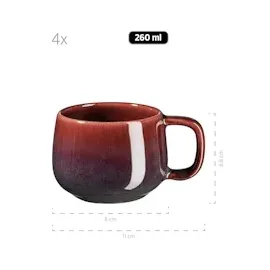 Mäser Elina Uno Kaffeeservice 12-tlg. rot/braun