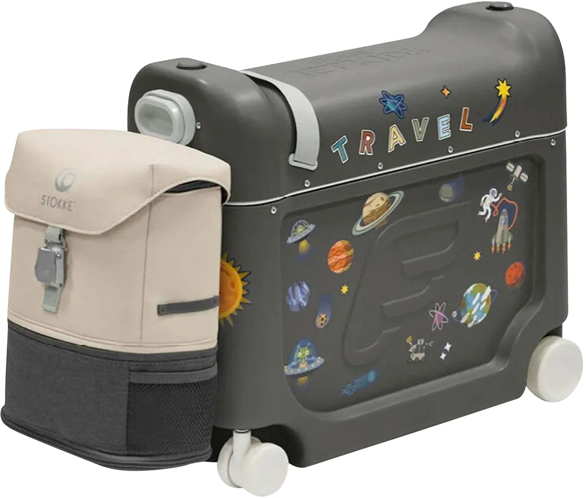Stokke® JetKidsTM by Reiseset inkl. BedBox und Wickelrucksack, grau