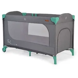 Cangaroo Reisebett Skyglow Laufstall 2 Räder mit Bremsen Matratze Seiteneingang grün