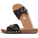FitFlop - iQUSHION ADJ BUCKLE LEATHER SLIDES metallic black, Größe:41 EU - 41 EU