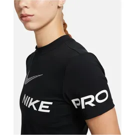 Nike Pro Dri-FIT Cropped Graphic kurzarm Trainingsshirt Damen 010 - black/white XL