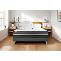 Komplettpaket Bett - Matratze 200x200 Cm + Boxspringbett Mit Lattenrost (im Set) + 2 Kopfkissen + Bettdecke - Vital Power Zen