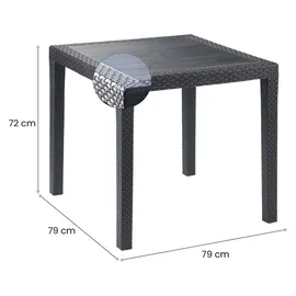 PROGARDEN King Bistrotisch 79 x 79 x 72 cm anthrazit
