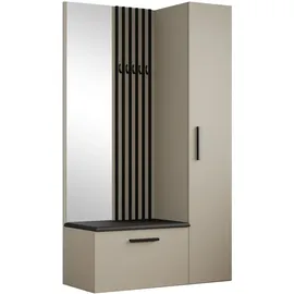 ax living Rosanno II Garderobenschrank 80,6 x 40 x 204 cm Beige