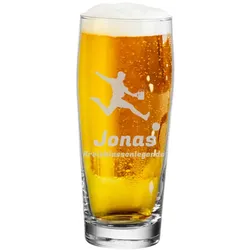Willi Becher Bierglas Helles-Glas 0,5 l mit Eichung - Stürmer mit Bierkrug