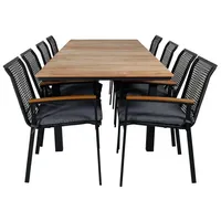 VCM Mexico Gartenset Tisch 90x160/240cm und 8 Stühle Dallas