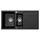 faizee home Granitspüle 100 x 50 mm links Einbauspülbecken schwarz + Handbetätigung