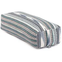 Bodhi Ethno Collection: Salamba (rechteckig) Yoga-Bolster, schwarz-weiß-blau, Dinkelhülsen bunt No Size