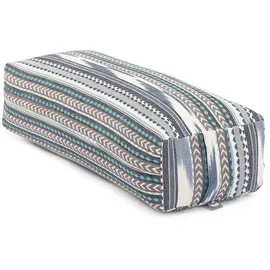 Bodhi Ethno Collection: Salamba (rechteckig) Yoga-Bolster, schwarz-weiß-blau, Dinkelhülsen bunt No Size