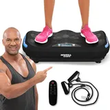 Miweba Sports Fitness 4D Wave Vibrationsplatte MV300 | 3 JAHRE GARANTIE - 800 Watt - Armband Fernbedienung - Bluetooth - Abnehmen - Fettverbrenner - Fitnessgeräte für Zuhause (Schwarz)