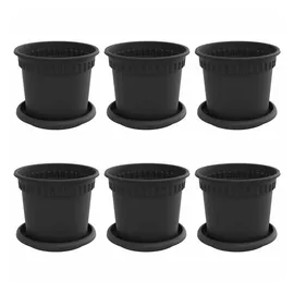 vidaXL Blumentöpfe 6 pcs Ø 15 x 12 cm Schwarz