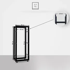 CLP Kaminholzständer Keri V2 Metall 25 x 40 x 100 cm Schwarz