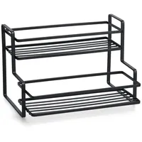 Hti-Living Regal Metall schwarz 2 Ebenen